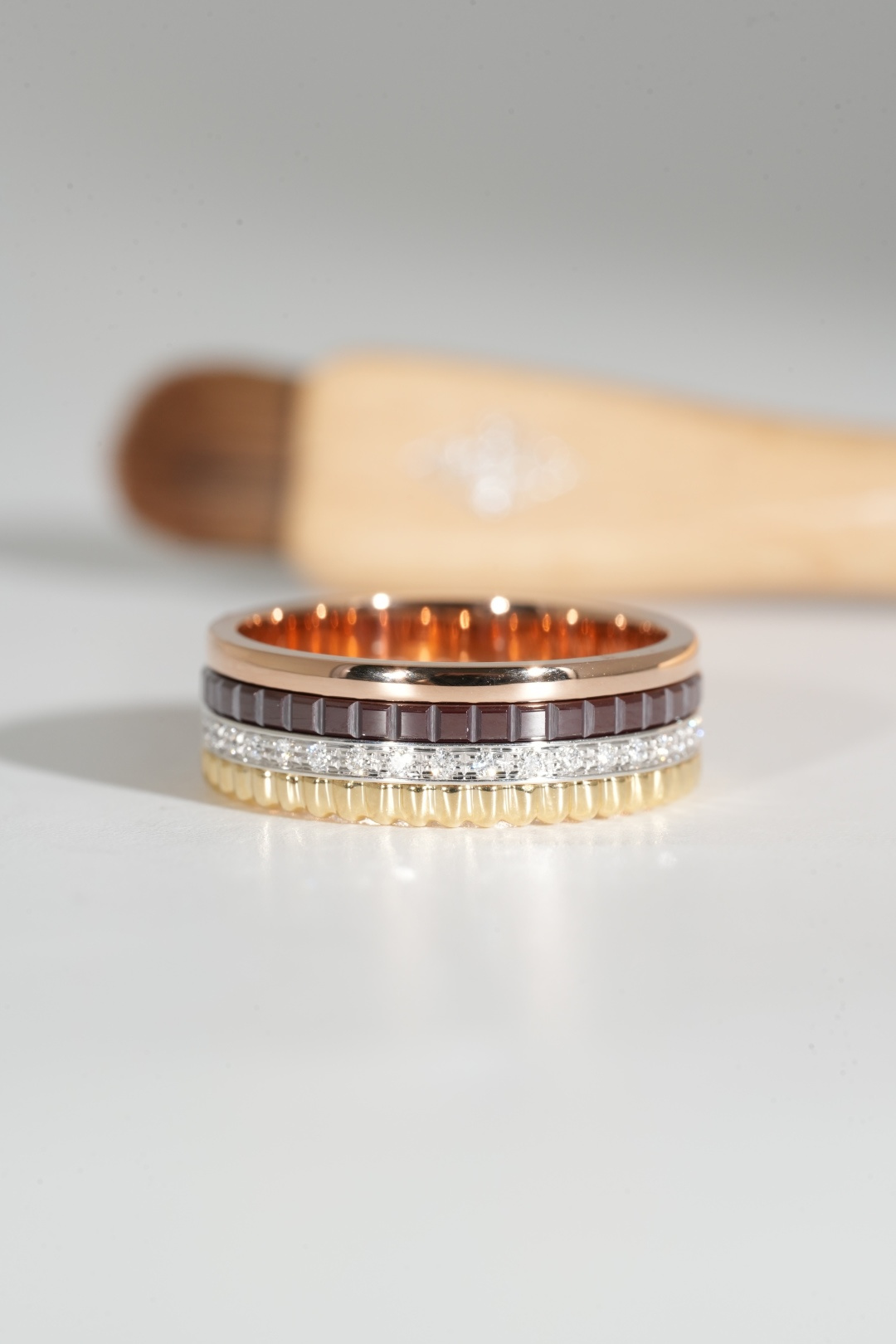 Four-Row Ceramic Diamond Band Ring