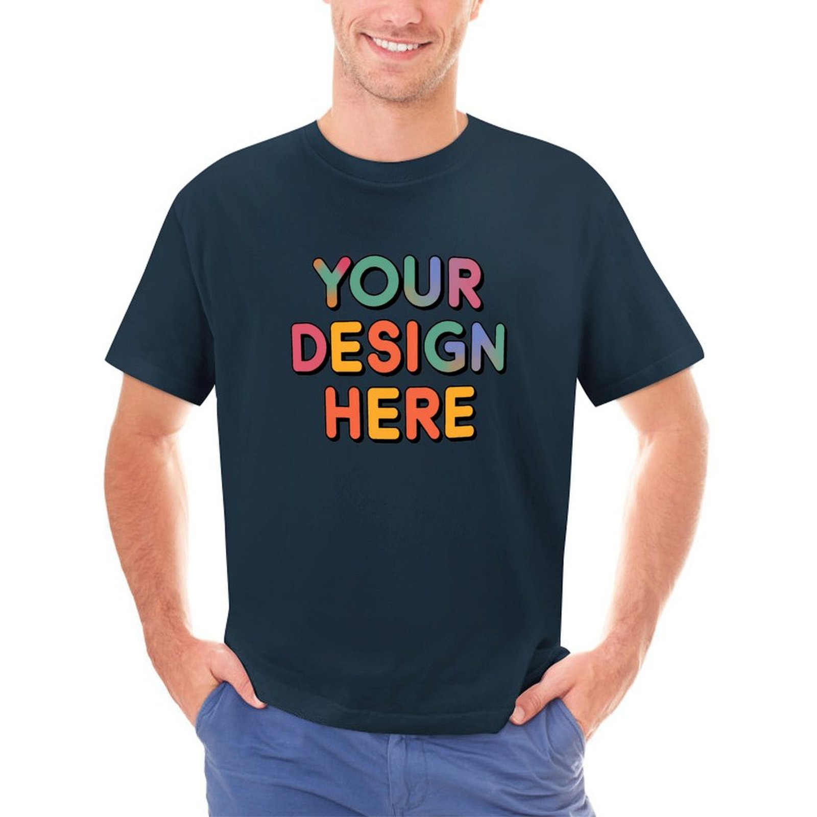 Personalized Custom Men’s Direct Printing Front Print T-Shirt Pure Cotton