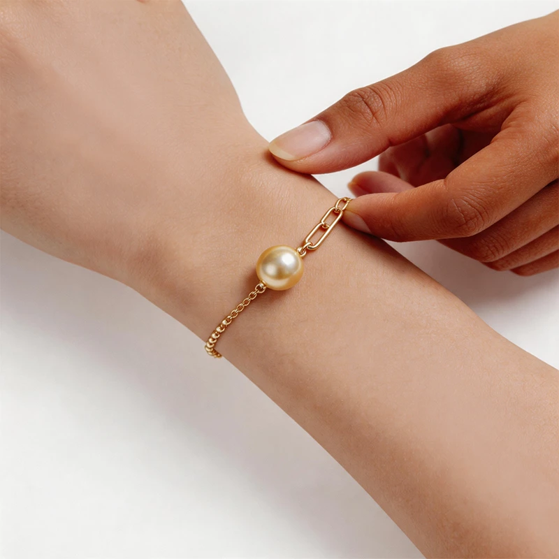 18k Gold Saltwater Pearl Bracelet