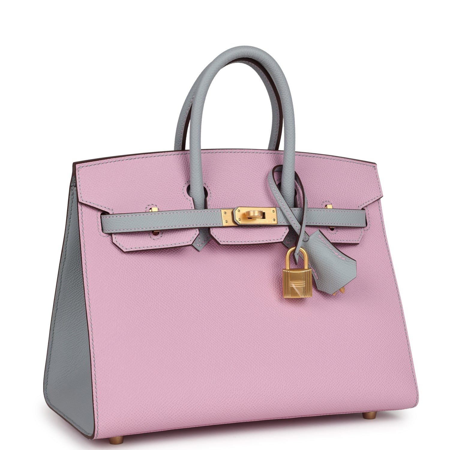 Special Order (HSS) Birkin 25 Mauve Sylvestre and Bleu Glacier Epsom Brushed Gold Hardware