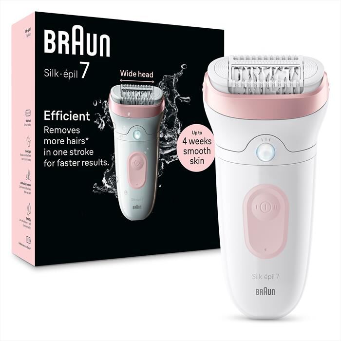 BRAUN - Epilatore Elettrico SILK-ÉPIL 7 7-000-BIANCO/ROSA