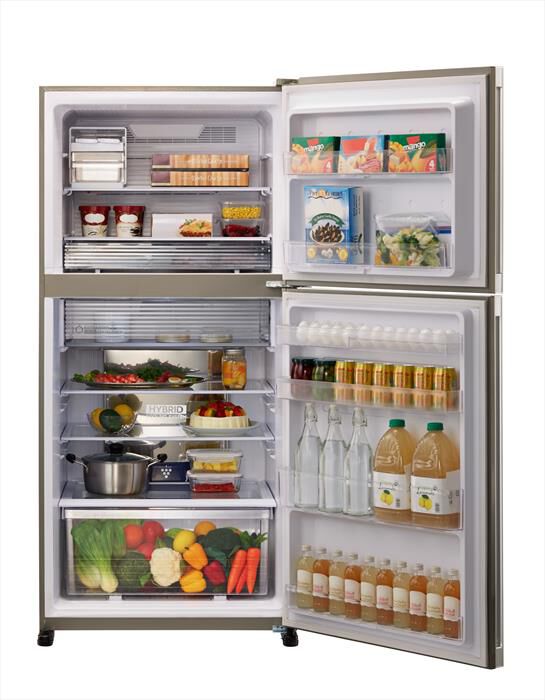 SHARP - Frigorifero 2 porte SJXG690GSL Classe F 613lt-In vetro Silver brillante