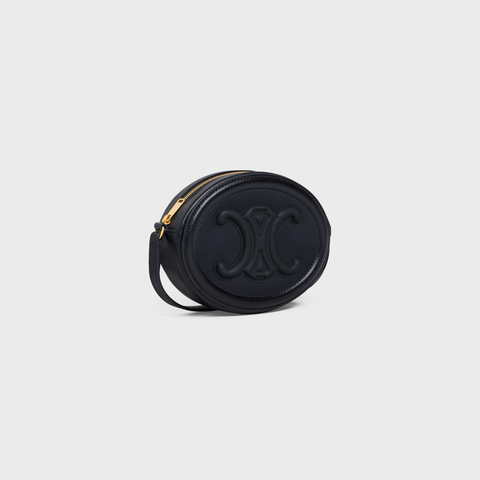 CROSSBODY OVAL PURSE CUIR TRIOMPHE IN SMOOTH CALFSKIN BLACK
