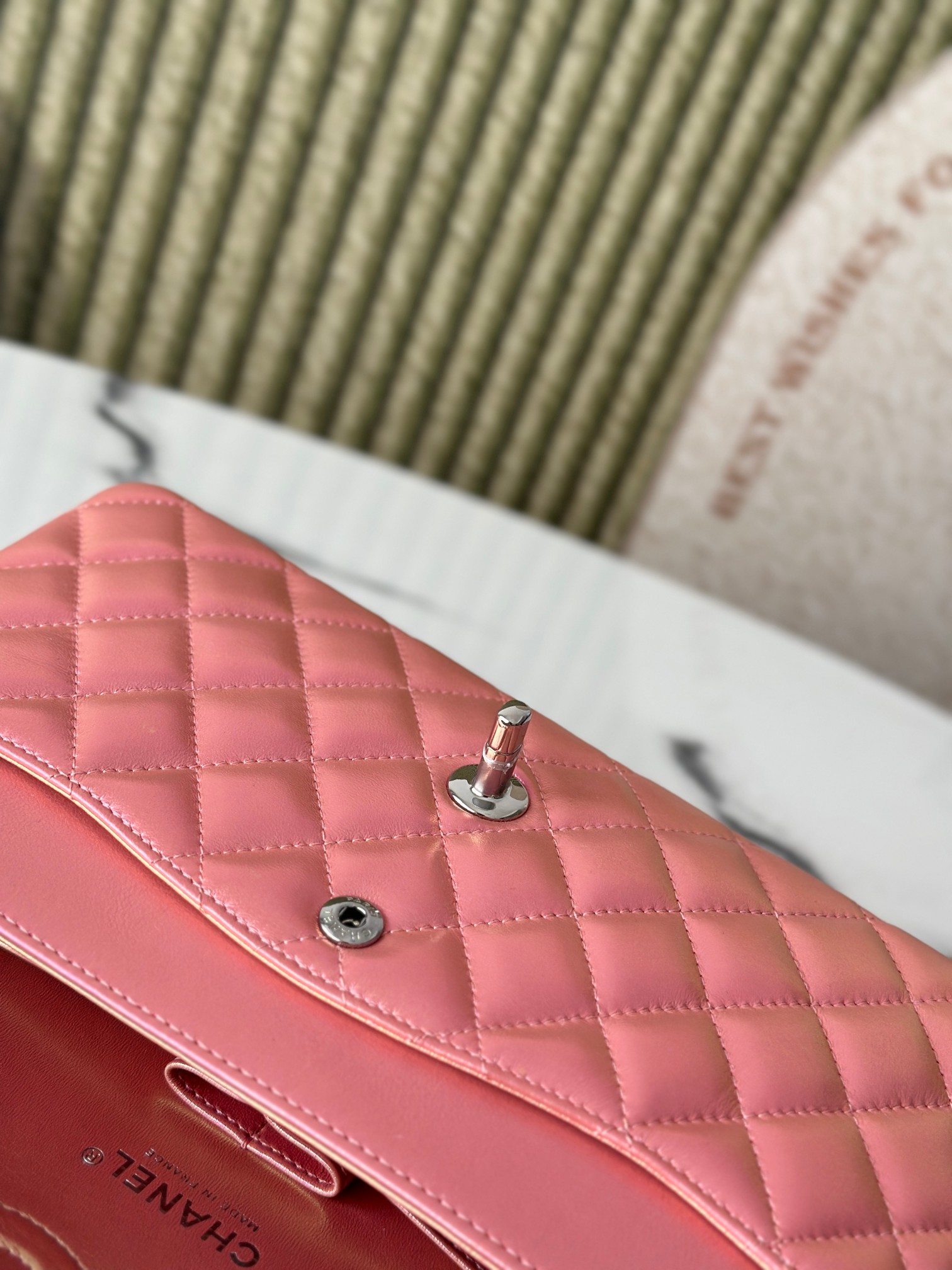 20C Spring Summer Iridescent Light Pink Calfskin Classic Flap Bag - Mocuir