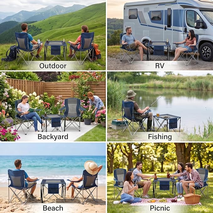 Camping Chair Set of 3