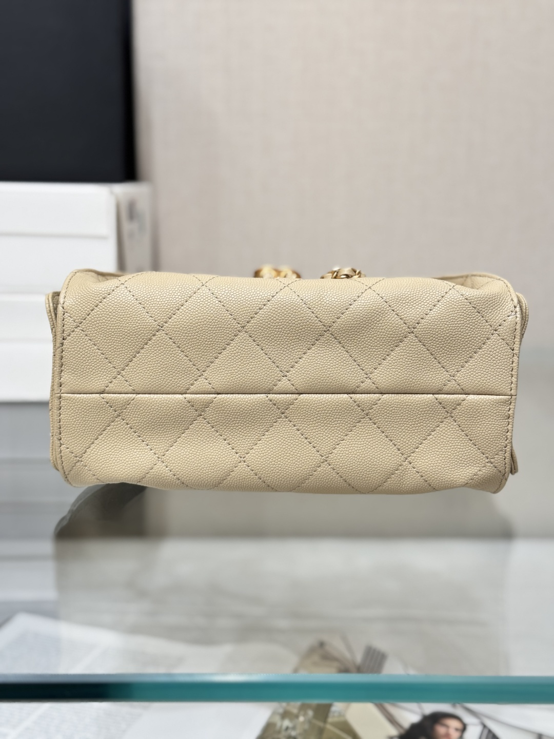 25Bag Mini Drawstring Bag（Beige） - Mocuir