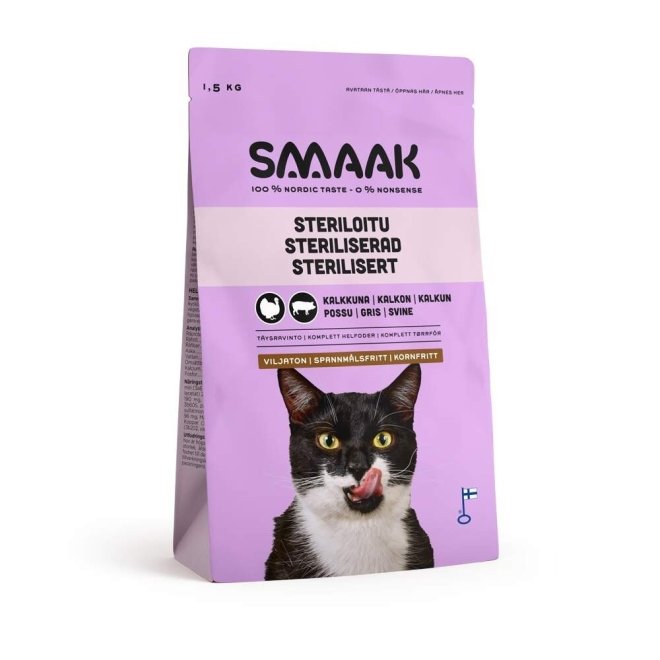 SMAAK Cat Adult GrainFree Sterilised Kalkun & Svin
