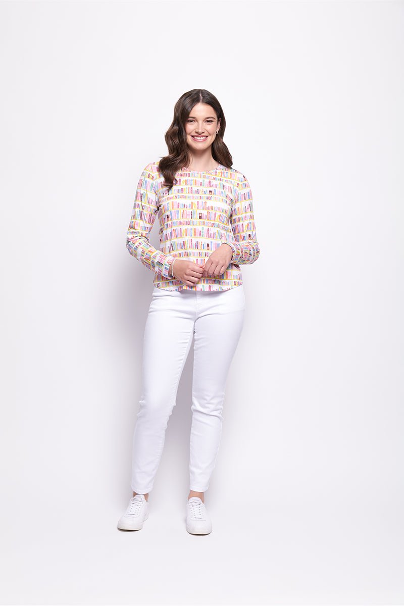 Colorful Print on Crisp Cotton Top