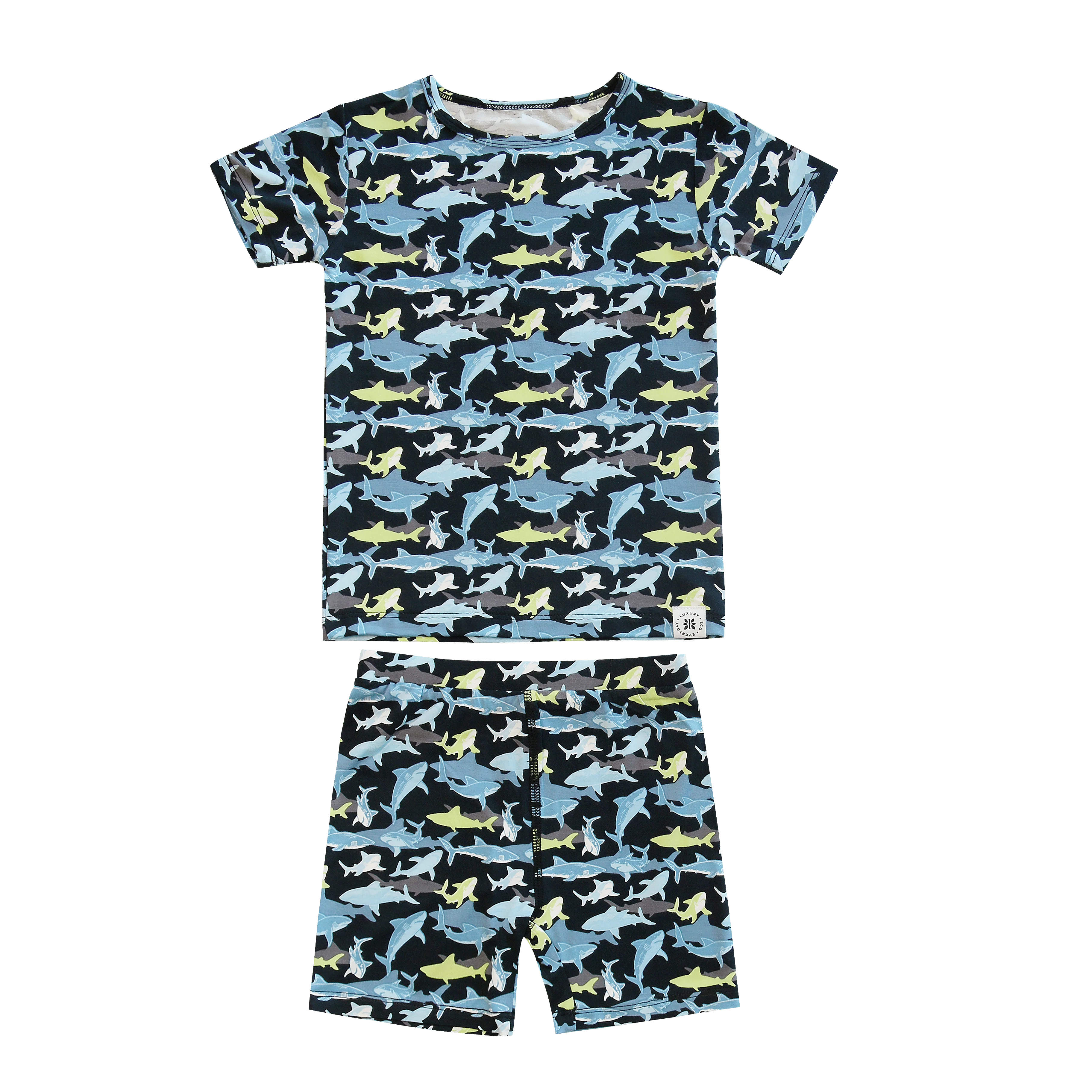 Neon Sharks Summer Pajama Set