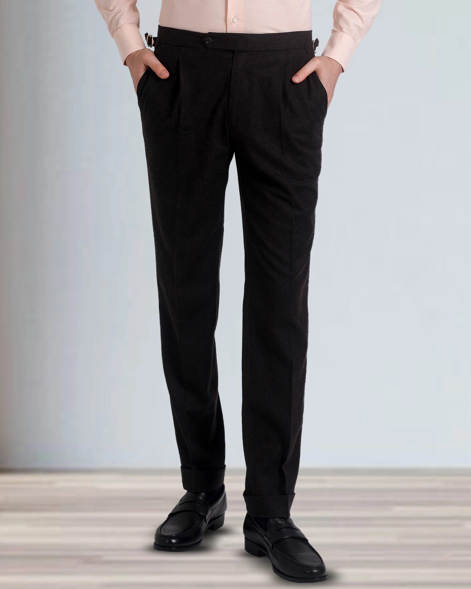 Dark Brown Flannel Dress Pant