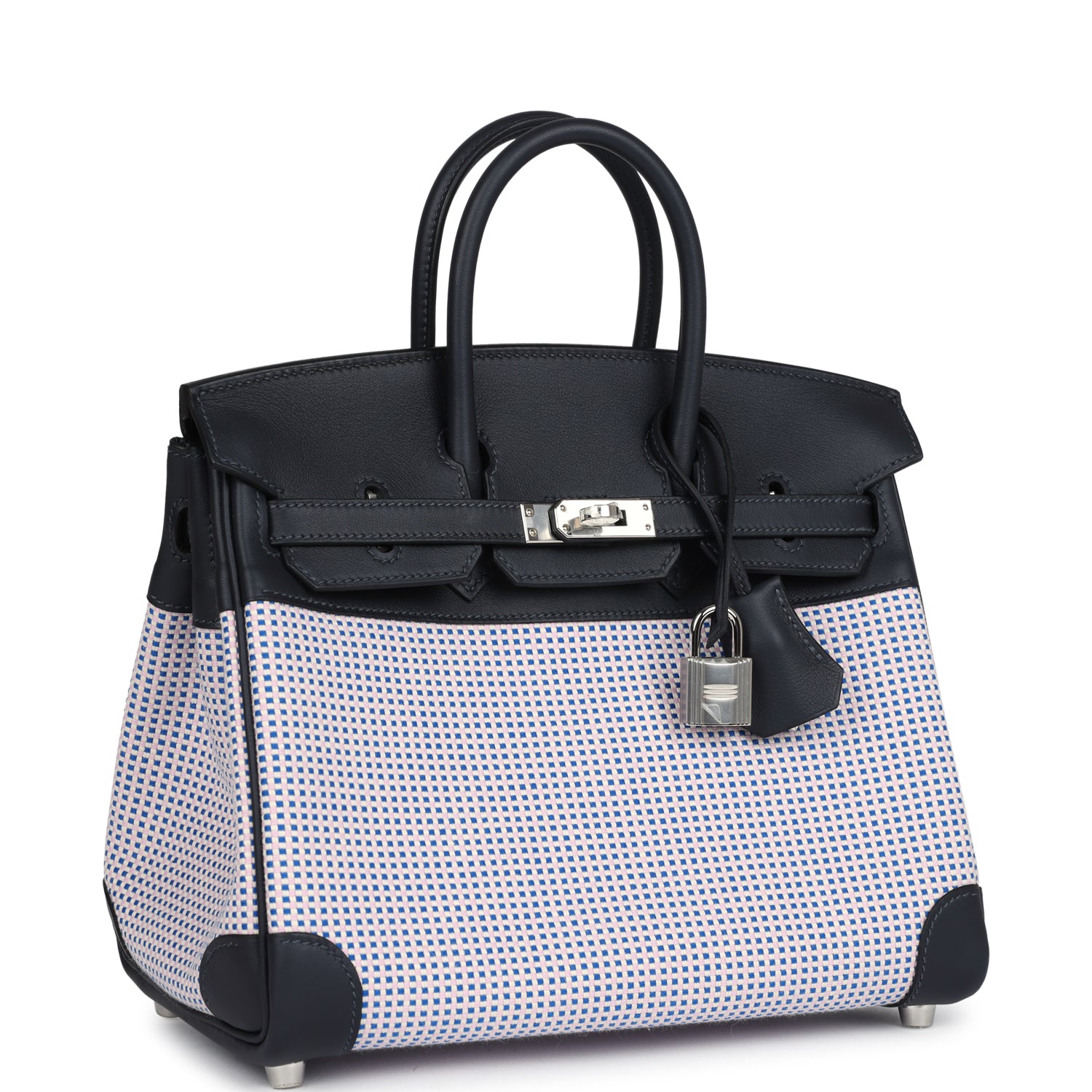 Birkin Quadrille 25 Caban Swift and Toile Palladium Hardware