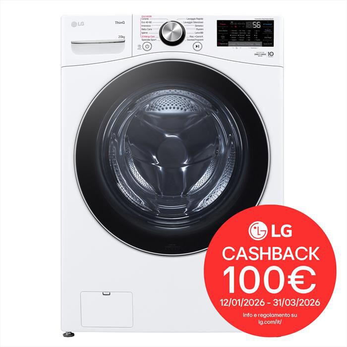 LG - Lavatrice AI DD F0P3020TSWC XL 20kg Classe B-Bianco