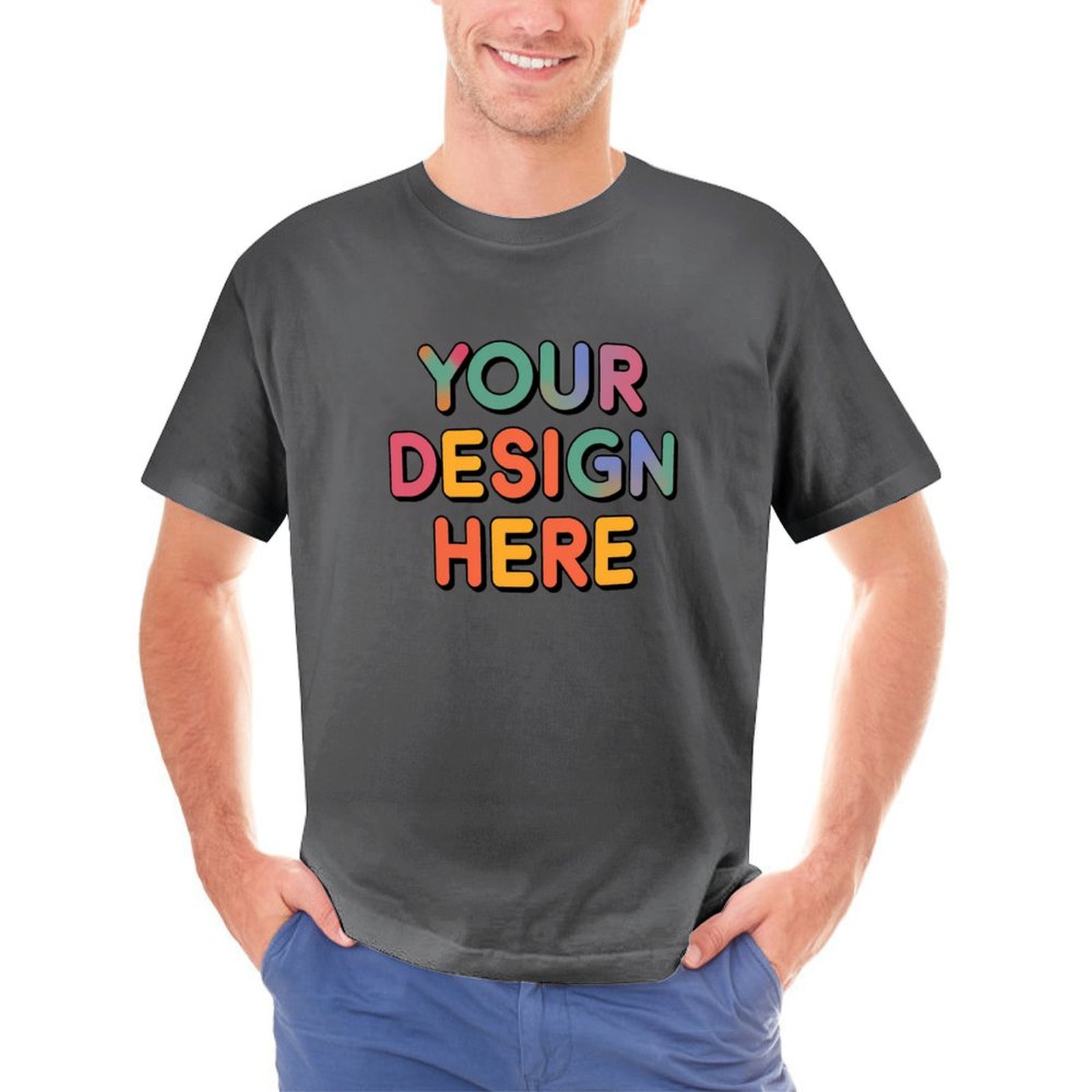 Personalized Custom Men’s Direct Printing Front Print T-Shirt Pure Cotton