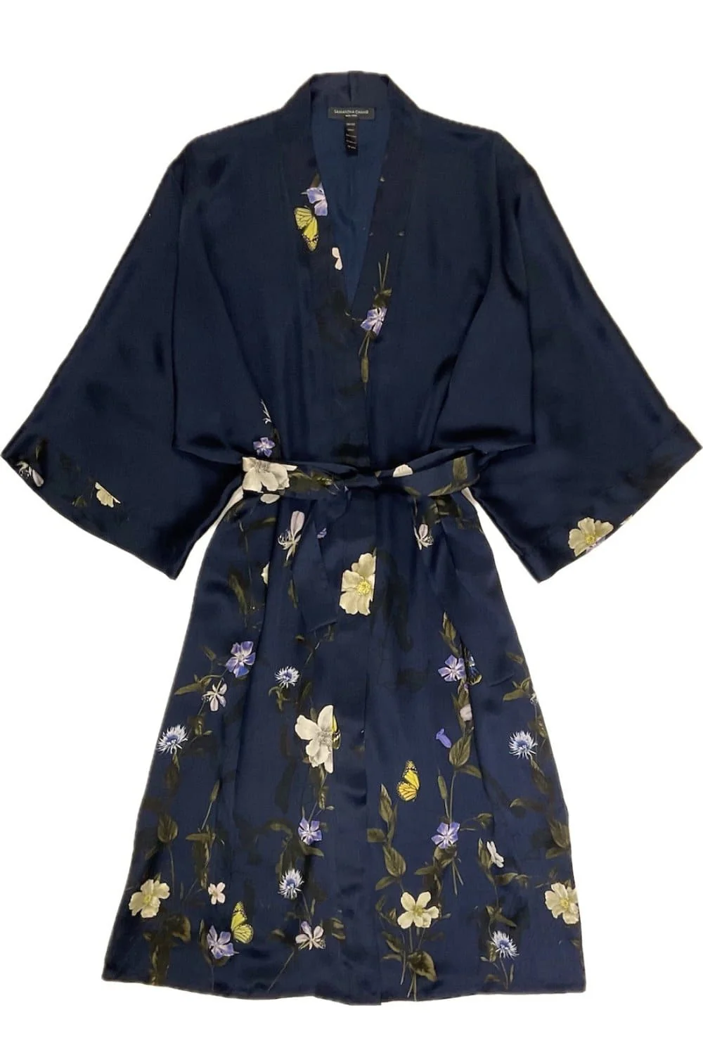 Samantha Chang Classic Silk Printed Kimono