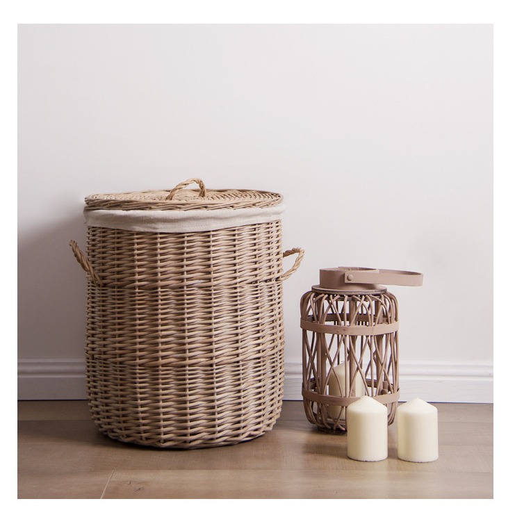 Wicker dirty clothes basket with cover storage basket
