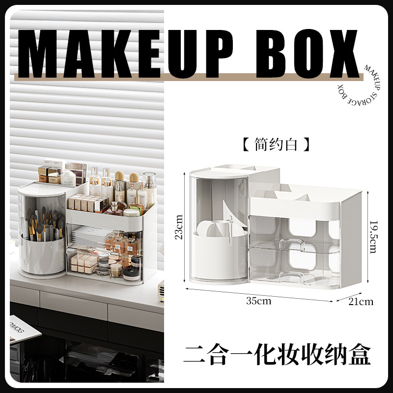 Cosmetics Storage Box, High-Looking Desktop Dressing Table, Lipstick Mask, Makeup Brush, Skin Care Product Drawer-Type Storage Rack