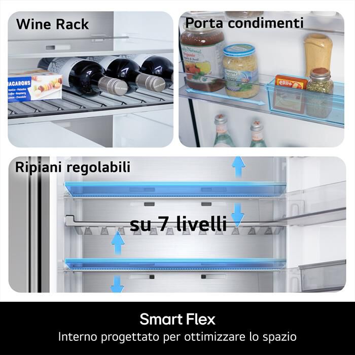 LG - Frigorifero combinato GBBW322CPY Classe C 465lt-Argento