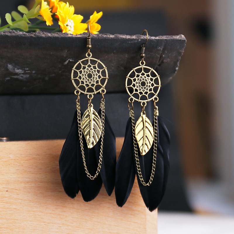 Dream Catcher Feather Earrings