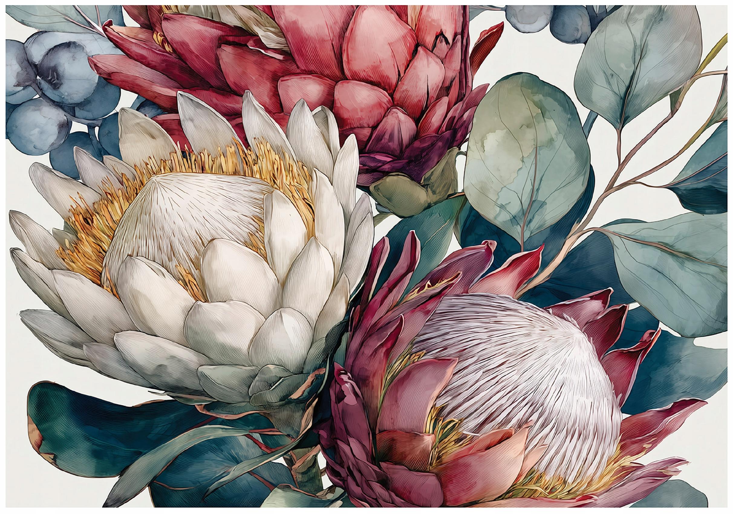 Abstract flower wall mural for bedroom or living room, non-woven wallpaper,