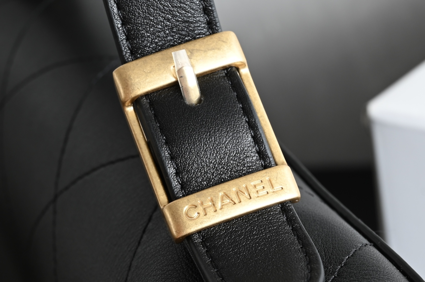 Top Handle Flap Bag (Handle Messenger Bag) in Black Quilted Calfskin with Light Gold-Tone Hardware - Mocuir