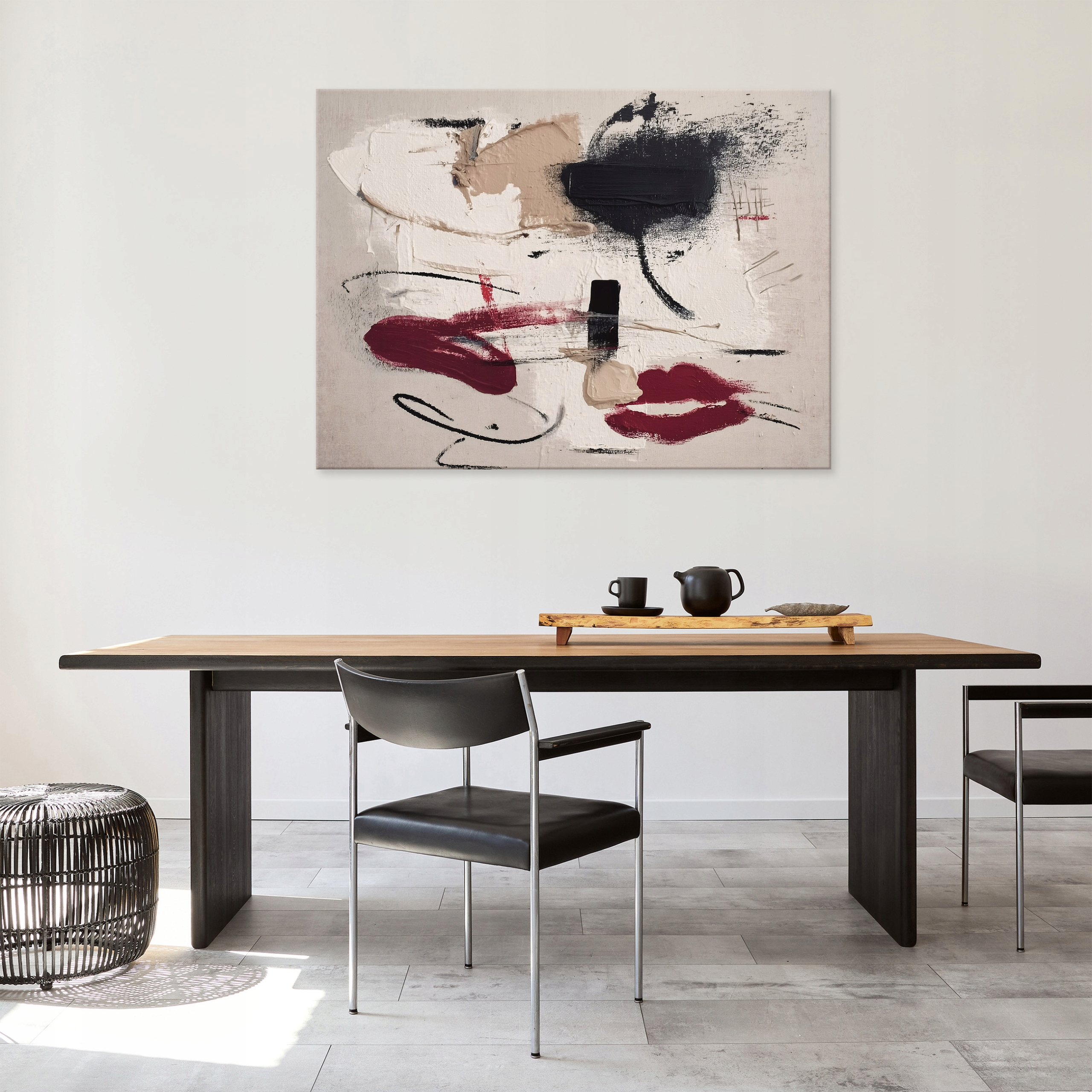 Abstract art deco gray painting for the bedroom or living room on canvas, 40x30