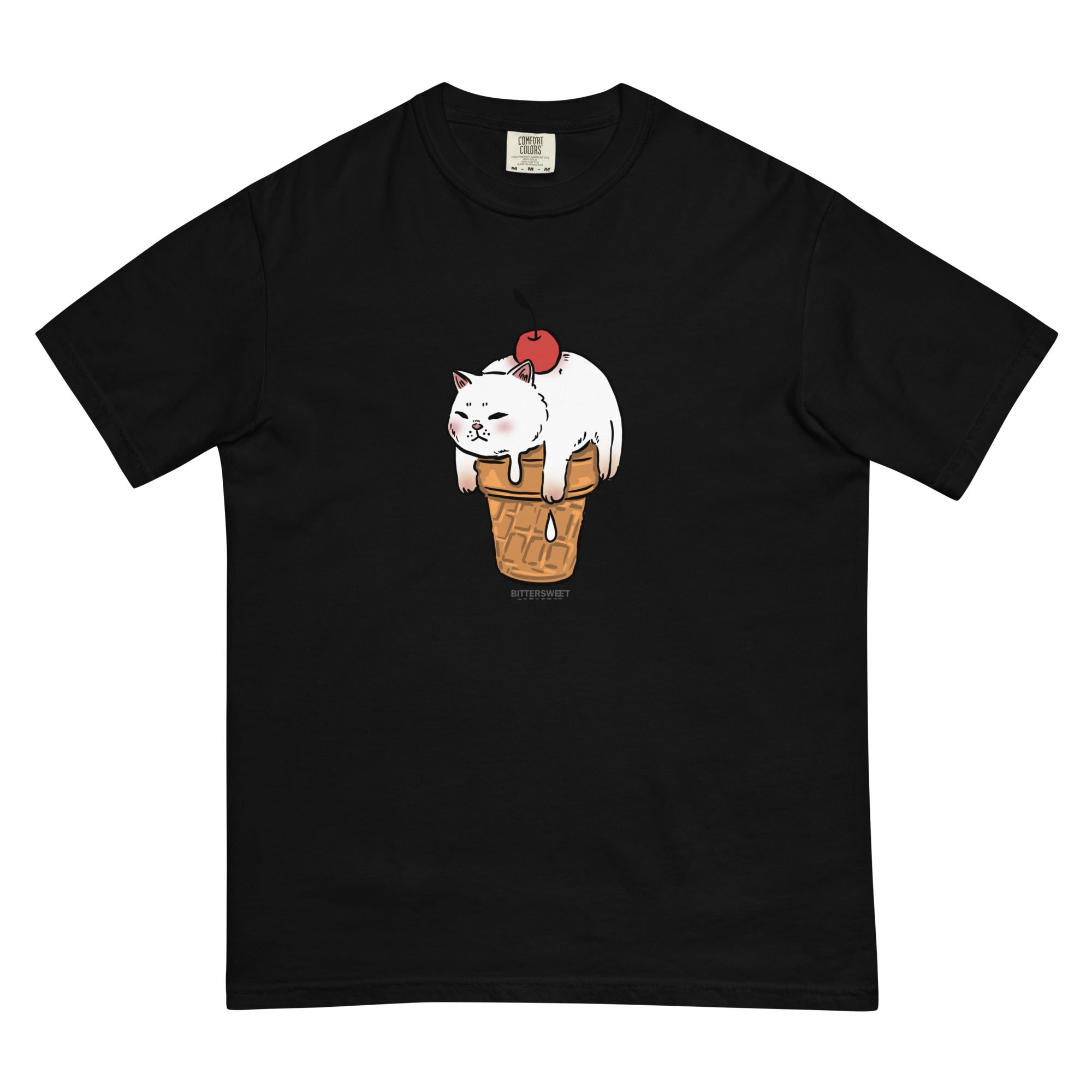 Cat ice cream graphic tee. funny cat T shirt