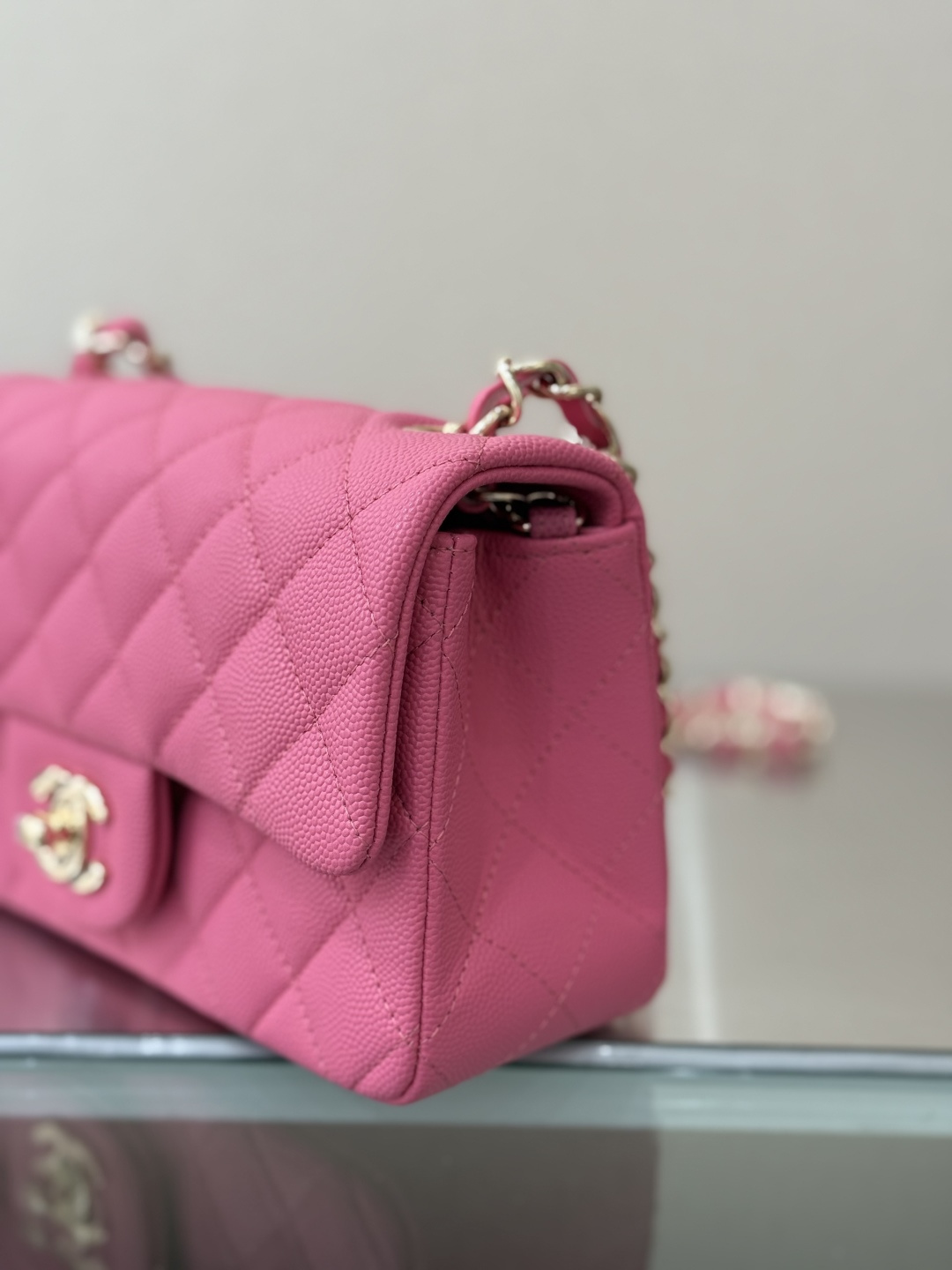 Mini Classic Flap Handbag（Pink） - Mocuir