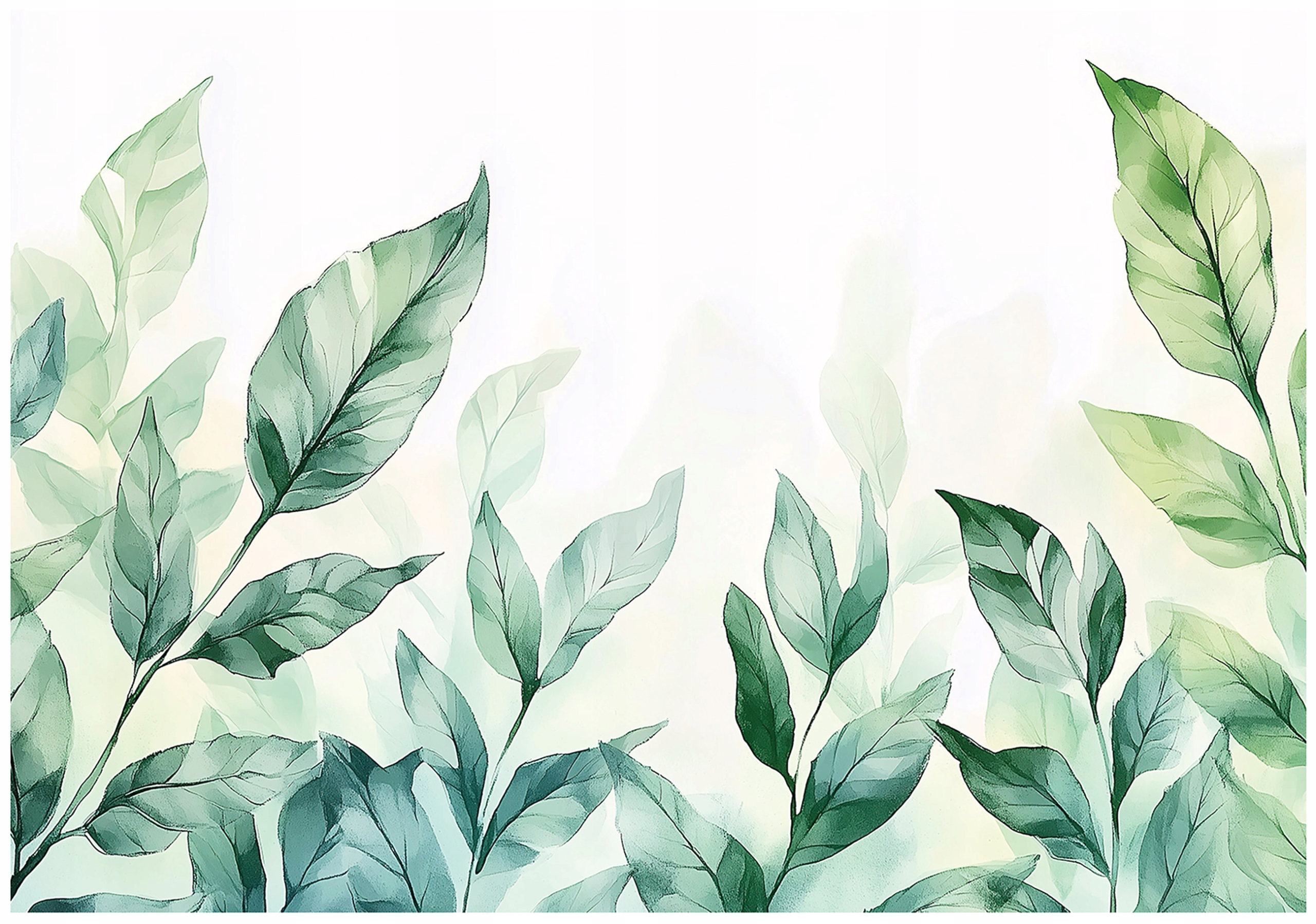 Wall mural leaves green nature bedroom living room wallpaper non-woven