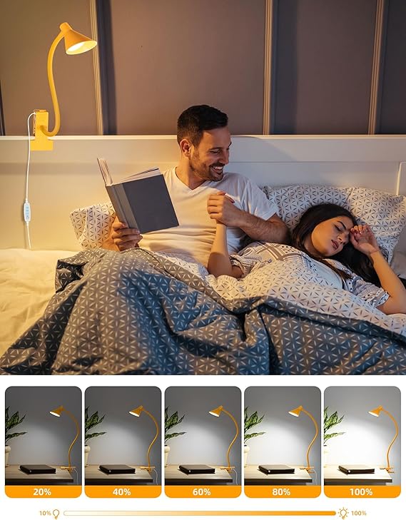 Desk Lamp Clip on Lamp for Bed Headboard LED Reading Light for Bed