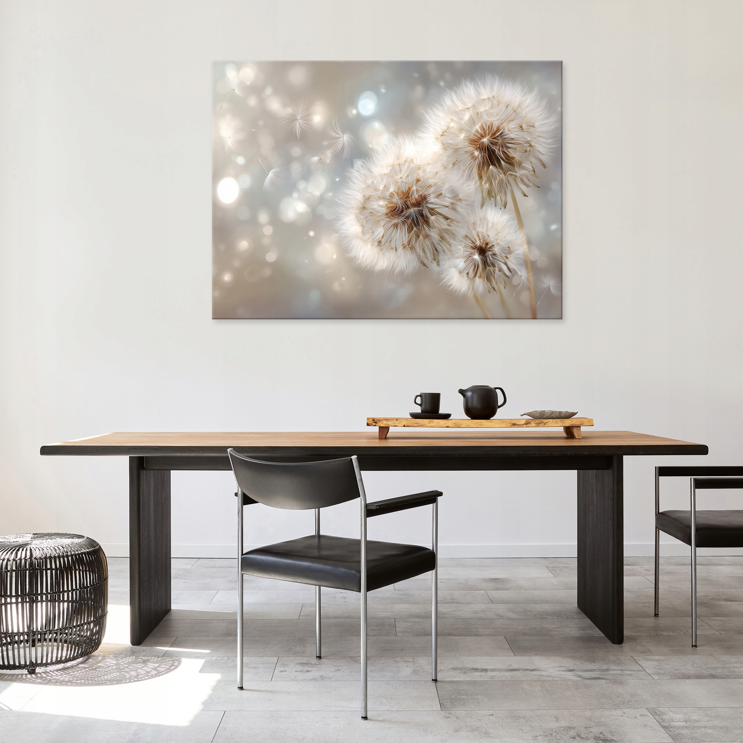 Painting of dandelion flowers, abstract, for the bedroom or living room, on canvas, 40x30