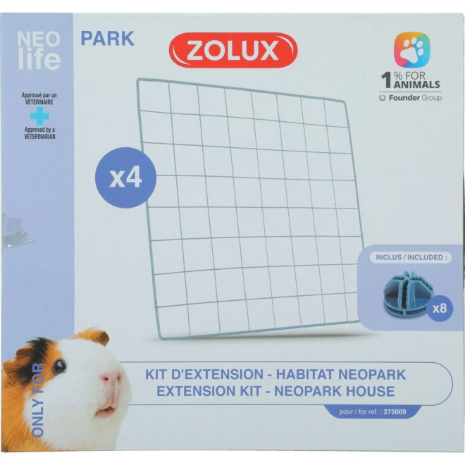 Zolux Nlife Habitat Ekstra Gitter til Neopark Modulært Marsvinbur 4-pk