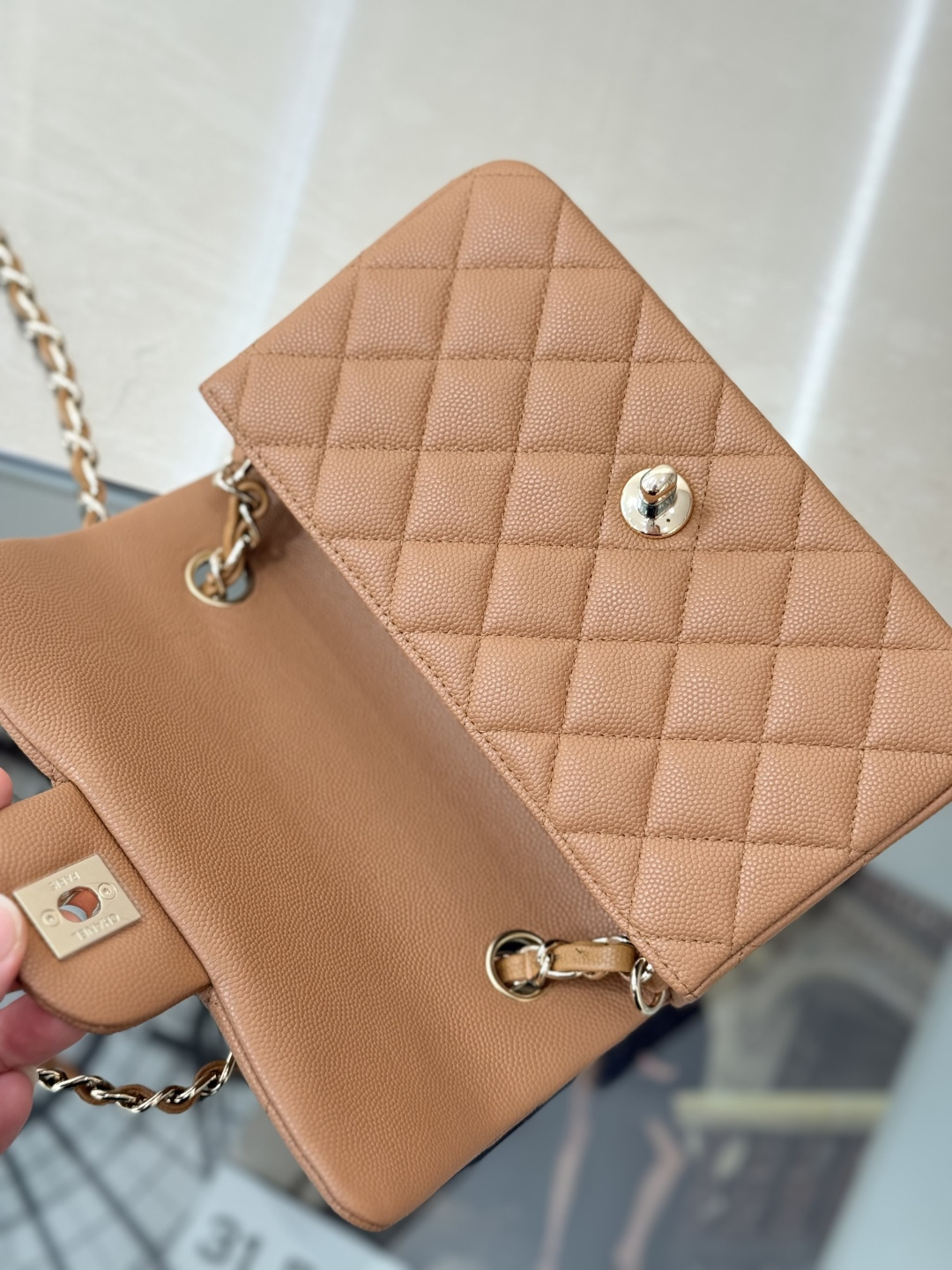 Mini Classic Flap Handbag（Caramel Camel） - Mocuir