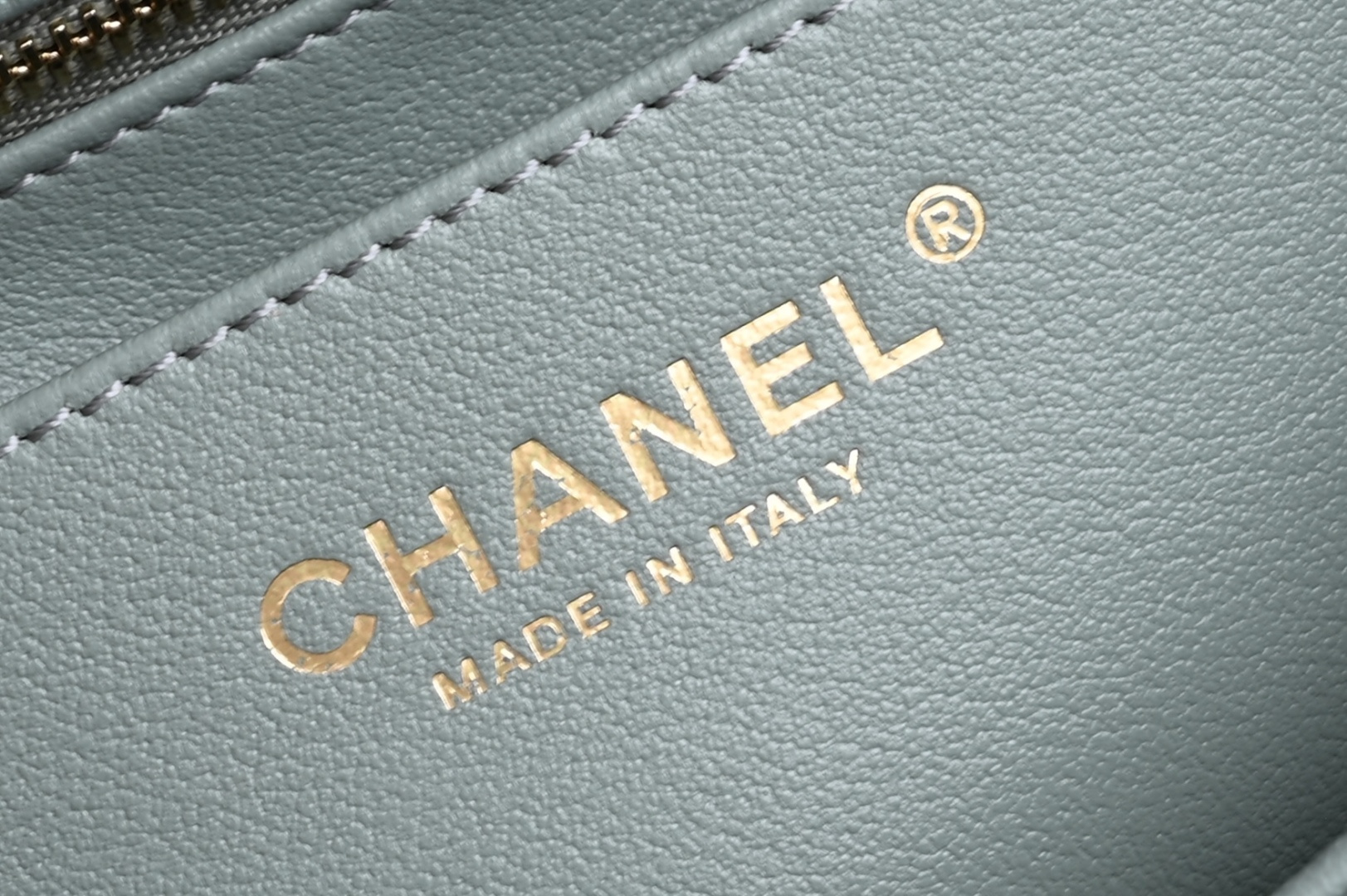 Classic Flap Large Mini with Adjustable Ball Chain in Mint Green Lambskin with Light Gold-Tone Hardware (Model AS1787) - Mocuir