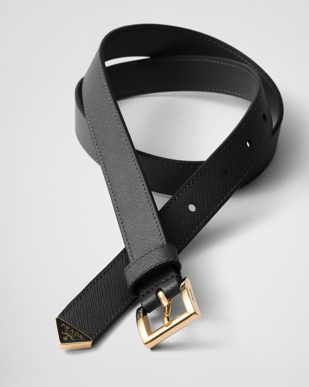 Saffiano leather belt
