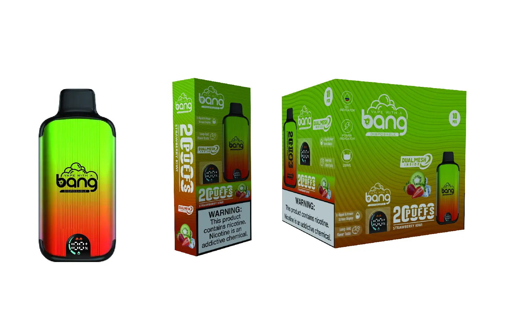 （3 pieces）Bang 20000 Puffs New Product LED Display Disposable Vape
