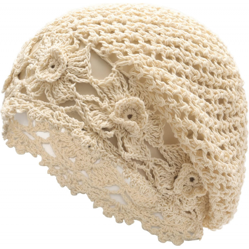 Women's Cotton Crochet Slouchy Beanie Hat