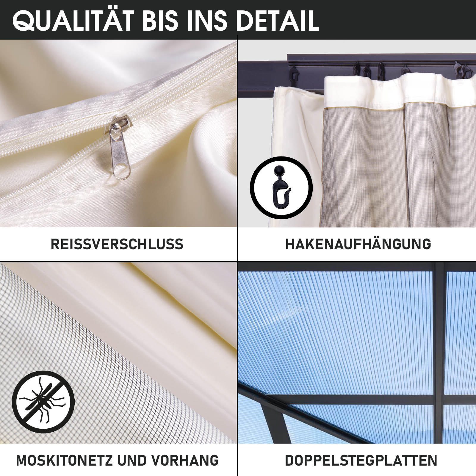 BRAST Alu Gartenpavillon SUMMERDREAM 3x3m beige