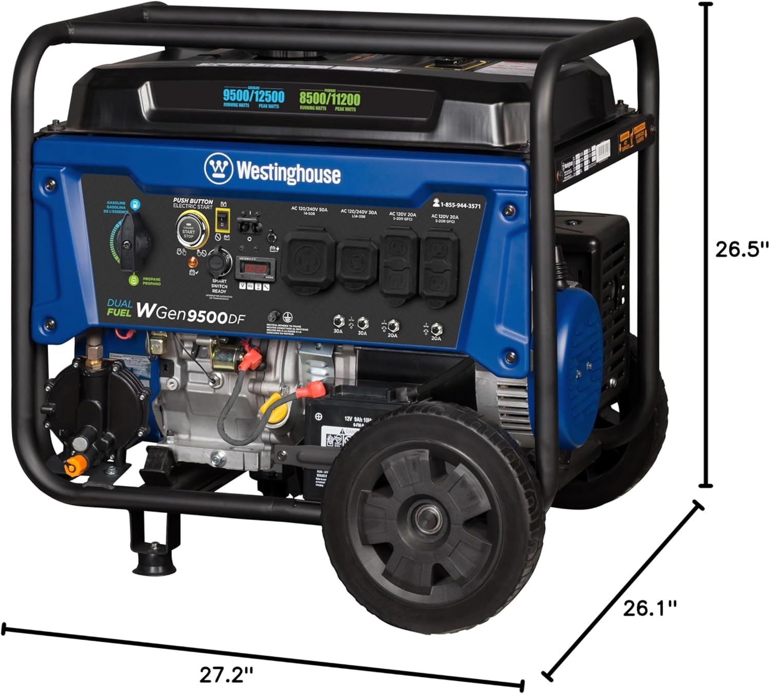 Westinghouse 12500 Watt Dual Fuel Home Backup Portable Generator