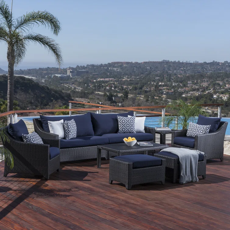 Fionnula 7 Pieces Rattan Sunbrella Sofa Seating Group with Cushions