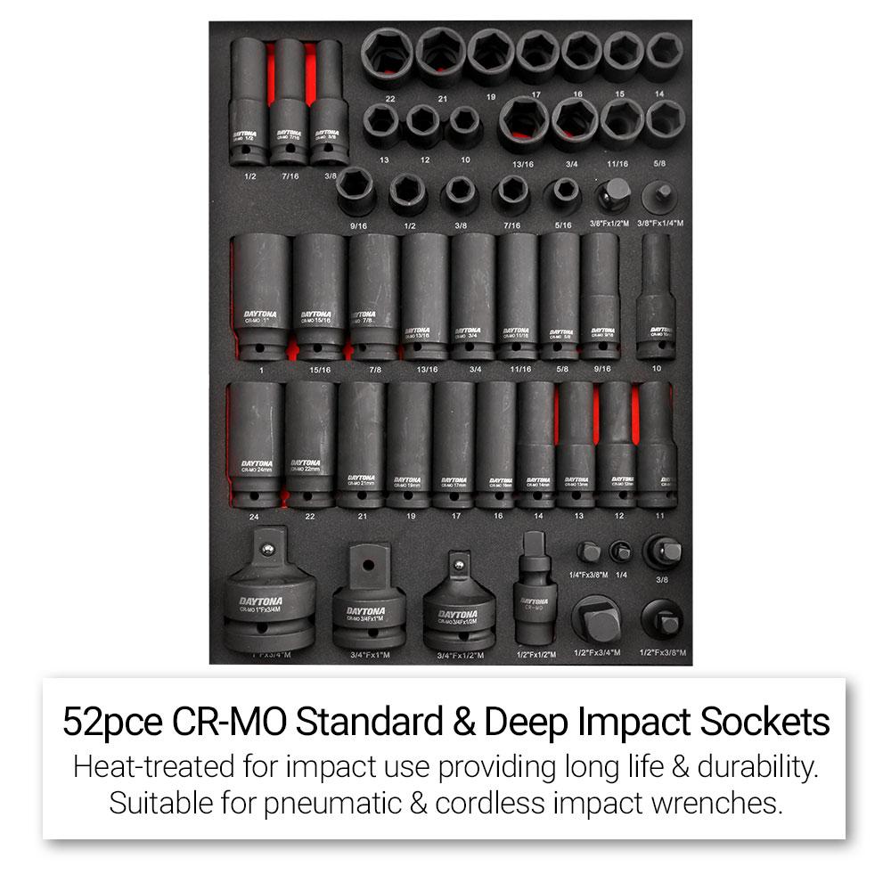 Daytona 655 Piece  Mechanical Tool Set with 43 12 Drawer Red Roller Cabinet
