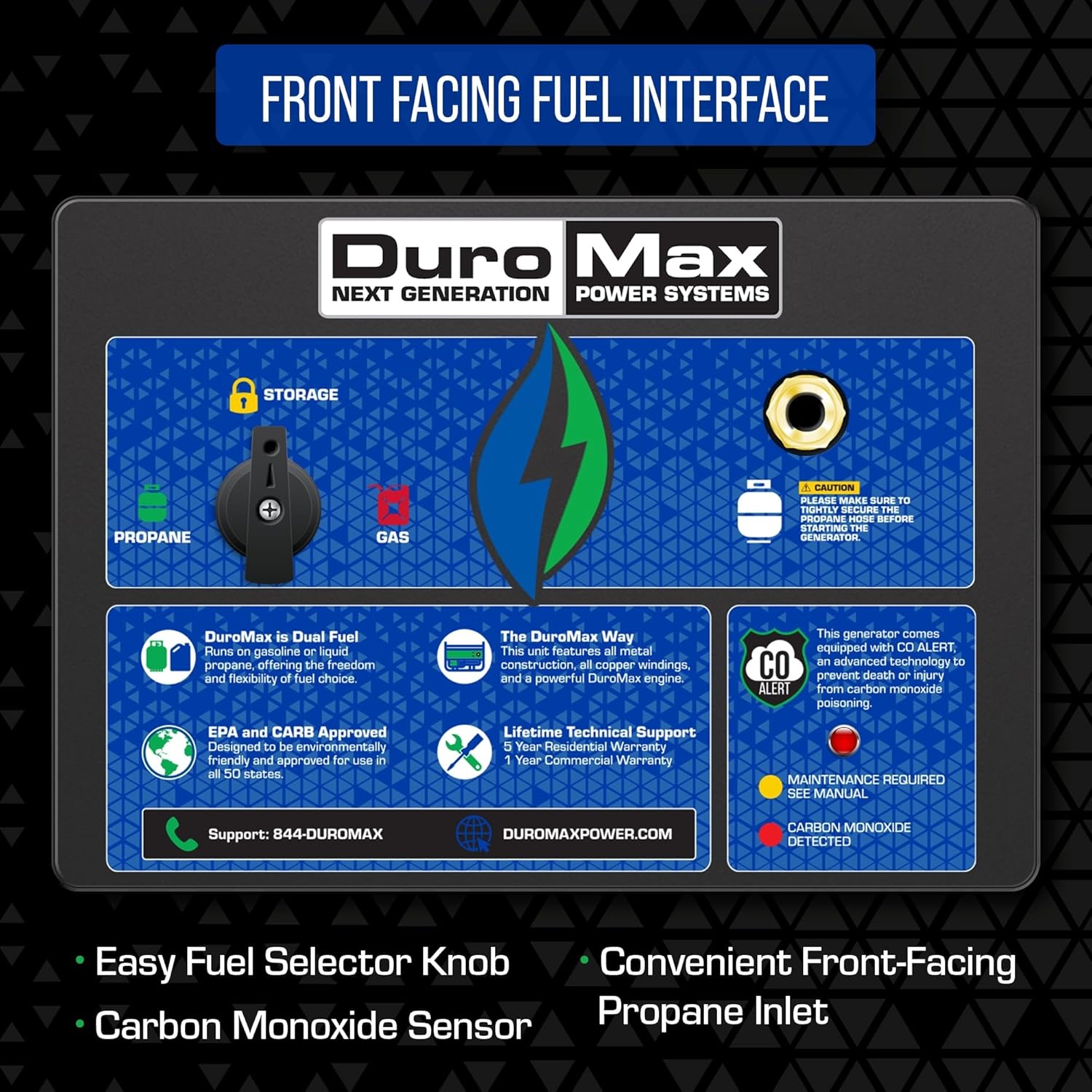 DuroMax XP13000HX Dual Fuel Portable Generator - 13000 Watt Gas or Propane Powered
