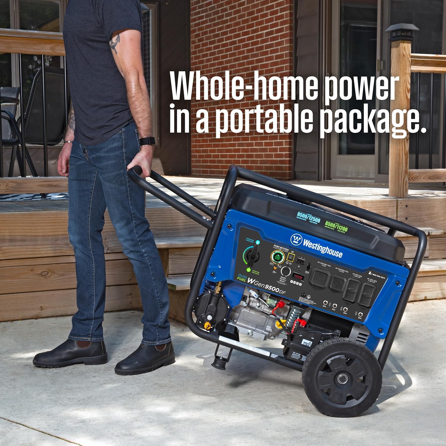 Westinghouse 12500 Watt Dual Fuel Home Backup Portable Generator