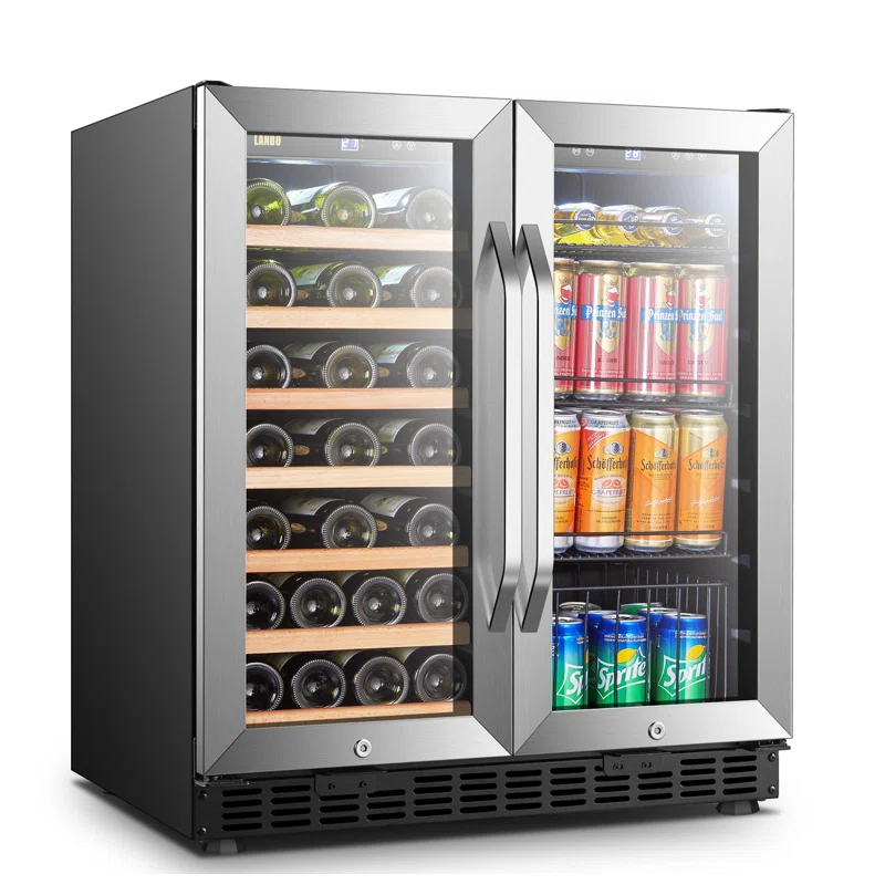 30 31 Bottle and 76 Can Dual Zone Freestanding Wine and Beverage Refrigerator