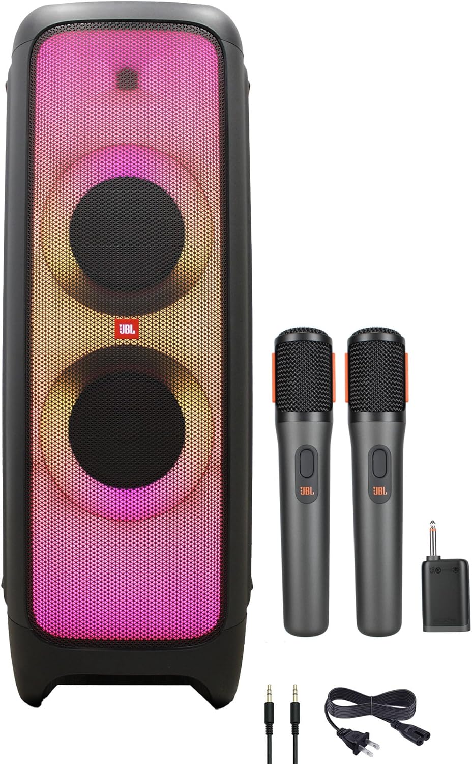 JBL PartyBox 1000 High Power 1100W Wireless Bluetooth Speaker (JBLPARTYBOX1000) + AUX Cable + Microfiber Cloth