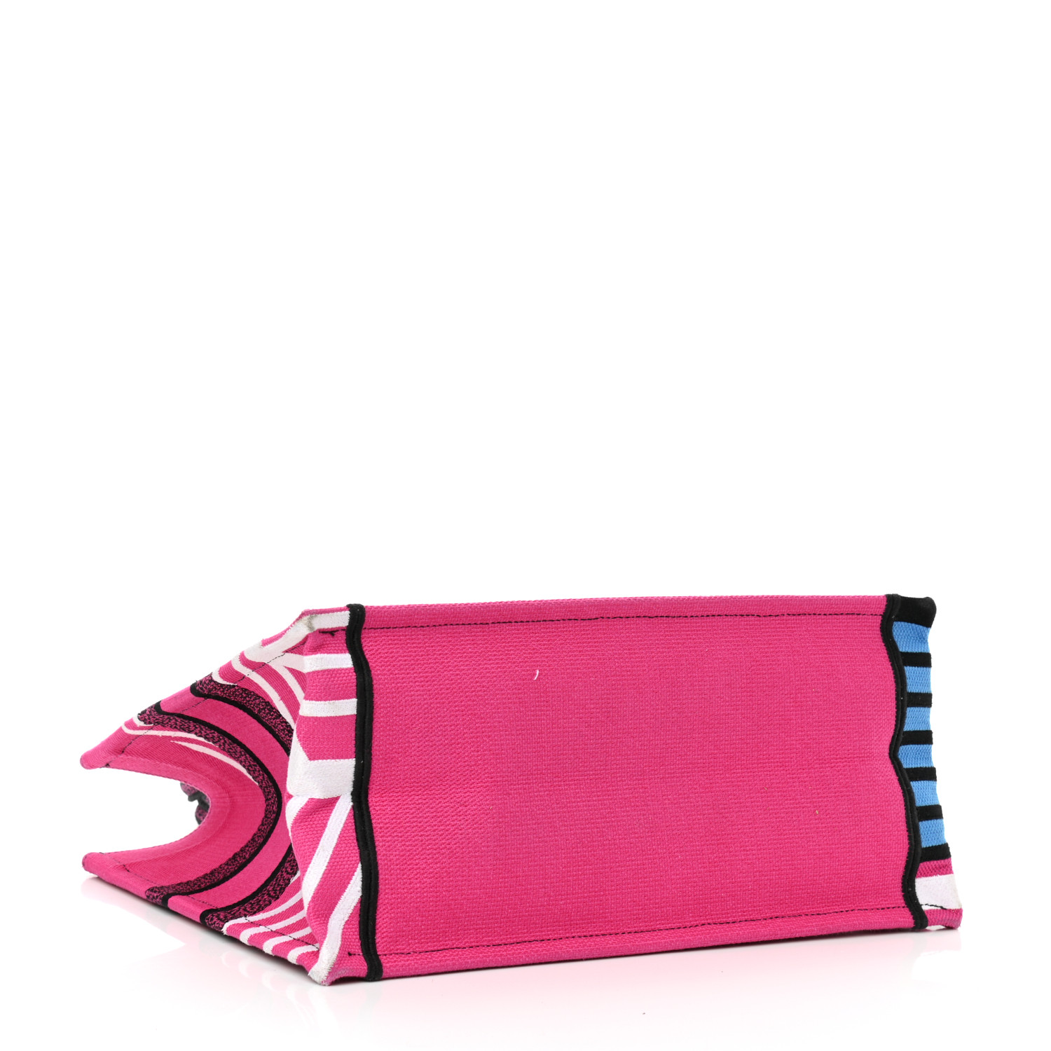 CHRISTIAN DIOR Canvas Embroidered Medium Jungle Pop Book Tote Fuchsia Multicolor