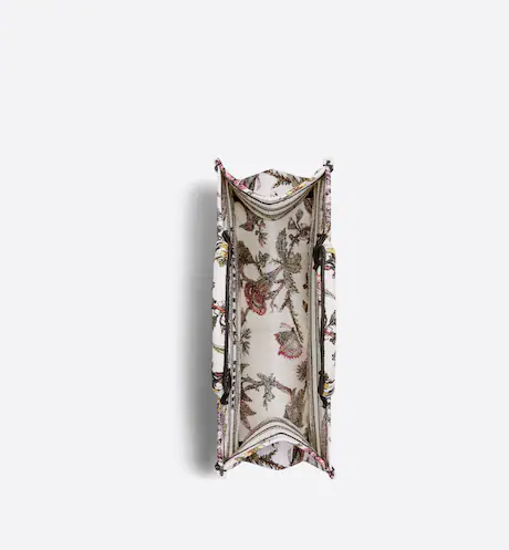 MEDIUM DIOR BOOK TOTE White Multicolor Dior Jardin Botanique Embroidery (36 x 27.5 x 16.5 cm)