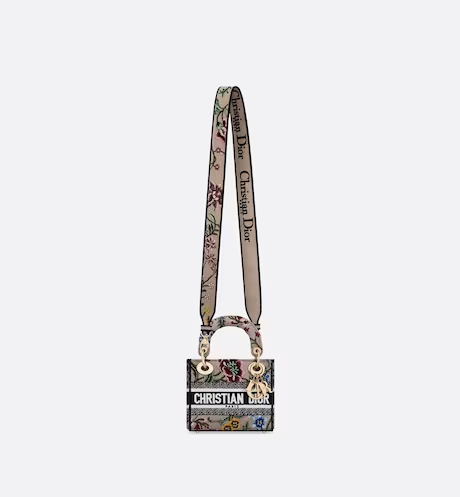 MINI LADY D-LITE BAG Pink Multicolor Dior Petites Fleurs Embroidery