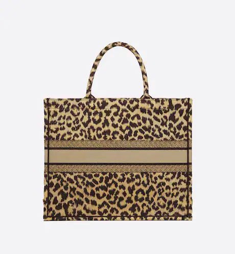 LARGE DIOR BOOK TOTE Beige Multicolor Mizza Embroidery (42 x 35 x 18.5 cm)