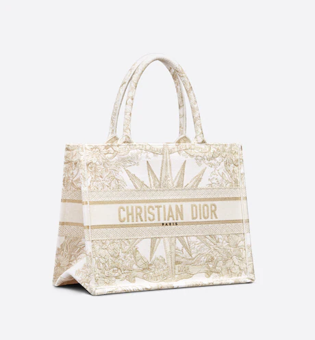 MEDIUM DIOR BOOK TOTE Dior Rve d-Infini Embroidery with Gold-Tone Metallic Thread (36 x 27.5 x 16.5 cm)