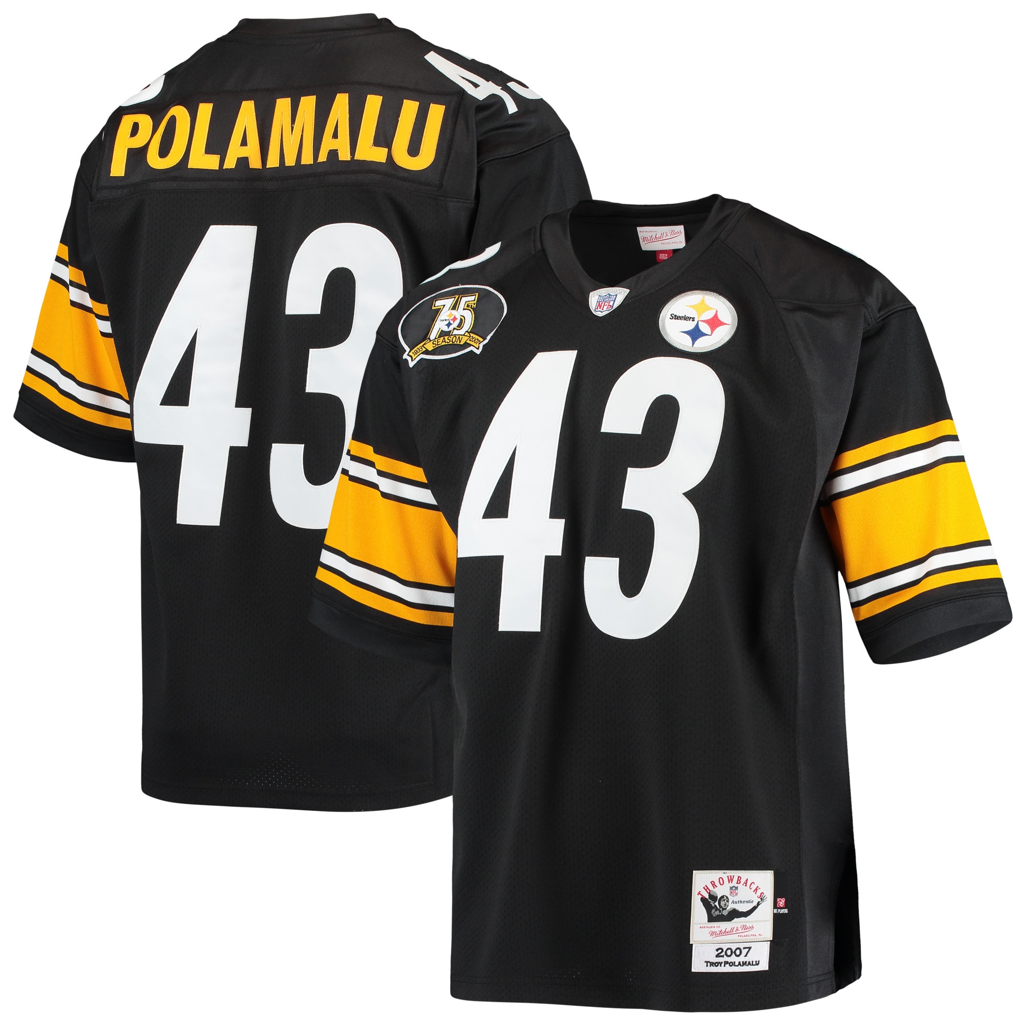 Troy Polamalu Pittsburgh Steelers Mitchell & Ness 2008 Authentic Retired Player Jersey - Black